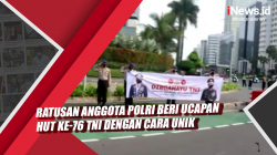 Video Ratusan Anggota Polri Beri Ucapan HUT ke-76 TNI dengan Cara Unik