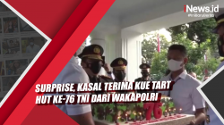 Video Surprise, Kasal Terima Kue Tart HUT ke-76 TNI dari Wakapolri