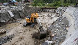 Proyek Sabo Dam Sigi Rusak Diterjang Banjir