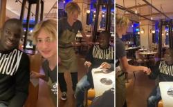 Ramah Luar Biasa! Kante Selfie Bareng Pelayan Restoran Pizza, Tanda Tangan di Serbet