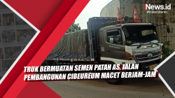 Video Truk Bermuatan Semen Patah As, Jalan Pembangunan Cibeureum Macet Berjam-jam