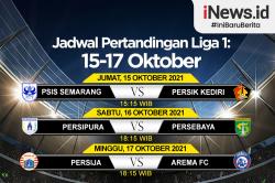 Infografis Jadwal Pertandingan Liga 1 15-17 Oktober 2021