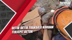 Detik-Detik Evakuasi Korban Terjepit Beton usai Tertimpa Crane Roboh di Depok