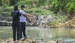 Polisi Olah TKP Lokasi 11 Siswa MTS Tewas saat Susur Sungai Clileueur Ciamis