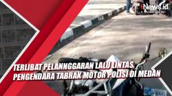 Video Viral Terlibat Pelannggaran Lalu Lintas, Pengendara Tabrak Motor Polisi di Medan