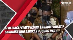 Video Apresiasi Pelaku Usaha Ekonomi Kreatif, Sandiaga Uno Berikan 4 Jurus Jitu