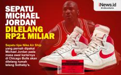 Infografis Sepatu Michael Jordan Dilelang Rp21 Miliar