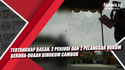 Video Tertangkap Basah, 2 Penjudi dan 2 Pelanggar Hukum Berdua-duaan Dihukum Cambuk