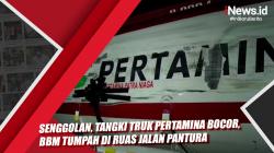 Senggolan, Tangki Truk Pertamina Bocor, BBM Tumpah di Ruas Jalan Pantura