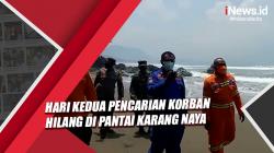 Video Hari Kedua Pencarian Korban Hilang di Pantai Karang Naya, Tim SAR Turunkan 43 Personel