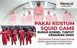 Infografis Buruh Korsel Demo Tuntut Kenaikan Upah Pakai Kostum Squid Game