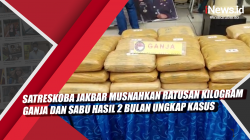 Video Satreskoba Jakbar Musnahkan Ratusan Kilogram Ganja dan Sabu Hasil 2 Bulan Ungkap Kasus