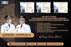 Pemprov Kalimantan Tengah Raih 3 Penghargaan BKN Award 2021
