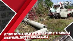 8 Tiang Listrik Rusak Ditabrak Mobil, 11 Kecamatan Mati Lampu di Kolaka Utara