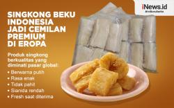 Infografis Singkong Beku Indonesia Jadi Cemilan Premium di Eropa