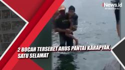 Video 2 Bocah Terseret Arus Pantai Karapyak, Satu Selamat