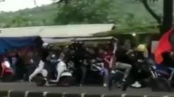 Gerombolan Bermotor Bikin Onar di Sukabumi, Video Aksi Brutal Mereka Viral di Medsos<