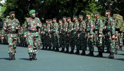 Upacara Penyambutan 450 Prajurit TNI usai Setahun Jaga Perbatasan RI-PNG