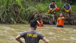 Tim Inafis Kembali Olah TKP 11 Siswa Tenggelam saat Susur Sungai Cileueur Ciamis