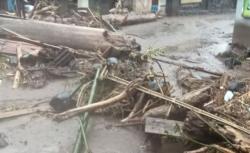 Banjir Bandang Terjang Kota Batu usai Diguyur Hujan Deras, Jalan Tertutup Kayu
