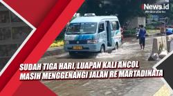 Video Sudah Tiga Hari, Luapan Kali Ancol Masih Menggenangi Jalan RE Martadinata