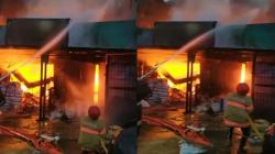 Toko Pupuk di Cimanggung Sumedang Ludes Terbakar saat Hujan Deras
