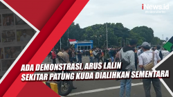 Video Ada Demonstrasi, Arus Lalin Sekitar Patung Kuda Dialihkan Sementara