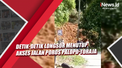 Detik-Detik Longsor Menutup Akses Jalan Poros Palopo-Toraja
