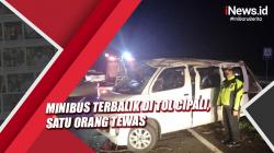Video Minibus Terbalik di Tol Cipali, Satu Orang Tewas dan 5 Luka-Luka