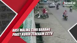 Rekaman CCTV Maling Curi Barang Paket Kurir di Gunung Putri Bogor