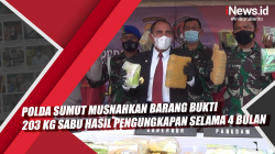 Video Polda Sumut Musnahkan Barang Bukti 203 Kg Sabu Hasil Pengungkapan Selama 4 Bulan