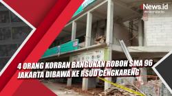 Video 4 Orang Korban Bangunan Roboh SMA 96 Jakarta Dibawa ke RSUD Cengkareng