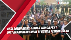 Video Aksi Solidaritas, Ribuan Warga PSHT Way Kanan Berkumpul di Rumah Pemerkosaan
