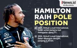Infografis Lewis Hamilton Pole Position F1 GP Qatar 2021
