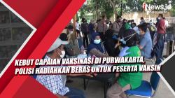 Video Kebut Capaian Vaksinasi di Purwakarta, Polisi Hadiahkan Beras untuk Peserta Vaksin