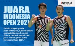 Infografis Kevin Sanjaya/Marcus Gideon Juara Indonesia Open 2021