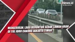 Video Mengerikan, Laka Beruntun Sedan Lawan Arah di Tol Jorr Cakung Jakarta Timur