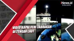 Video Viral 2 Kapal Feri Tabrakan di Tengah Laut Diduga akibat Cuaca Buruk