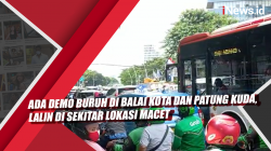 Video Ada Demo Buruh di Balai Kota dan Patung Kuda, Lalin di Sekitar Lokasi Macet