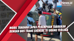 Video Mobil Tahanan Lapas Perempuan Tabrakan Dengan Bus Trans Siginjai, 51 Orang Terluka