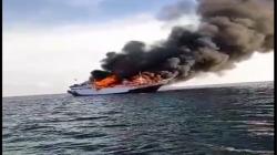 KM Berkat Niaga Terbakar di Perairan Bangka Barat, 9 ABK Terjun ke Laut