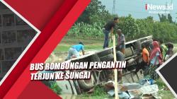 Sempat Tabrak Pohon, Bus Rombongan Pengantin Terjun ke Sungai di Grobogan