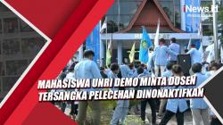 Mahasiswa Unri Demo Minta Dosen Tersangka Pelecehan Dinonaktifkan<