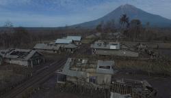 Penampakan dari Udara Desa Curah Kobokan Hancur Diterjang Awan Panas Gunung Semeru