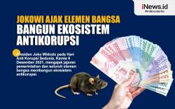 Infografis Jokowi Ajak Elemen Bangsa Bangun Ekosistem Antikorupsi