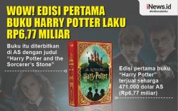 Infografis Buku Edisi Pertama Harry Potter Laku Rp6,77 Miliar