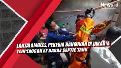 Video Lantai Ambles, Pekerja Bangunan di Jakarta Terperosok ke Dasar Septic Tank