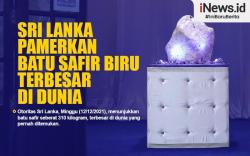 Infografis Sri Lanka Pamerkan Batu Safir Biru Terbesar di Dunia