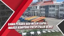 Bawa Perahu dan Mesin Kapal, Warga Kampung Patipi Pasir Demo di Kantor Bupati Fakfak Barat