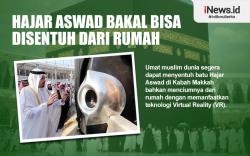 Infografis Hajar Aswad Dapat Disentuh dari Rumah